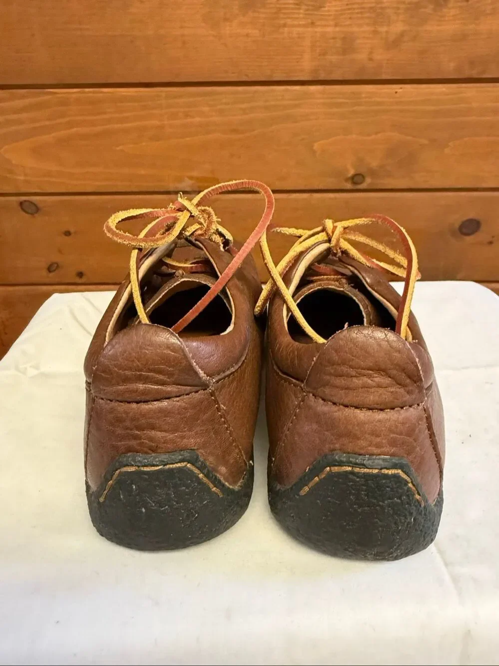 Børn Womans leather comfort oxford split-toe stitching/Pebbled Shoes Sz 9